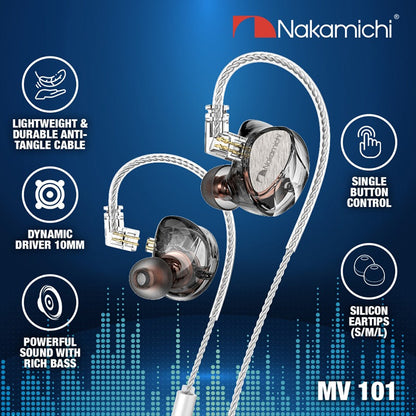 Nakamichi MV101 Dynamic Driver In Ear Monitor