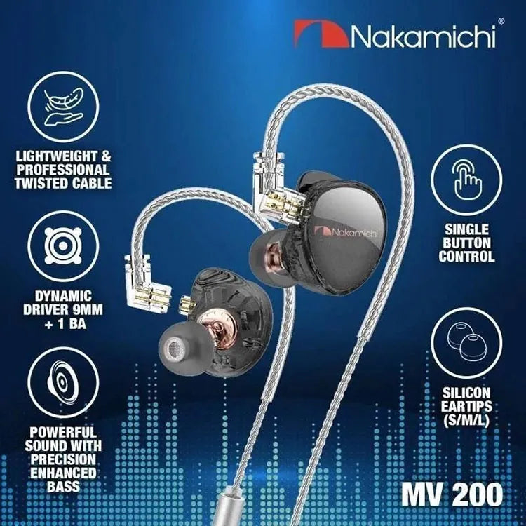 Nakamichi  MV200  Hybrid Dual Driver In-ear Monitors